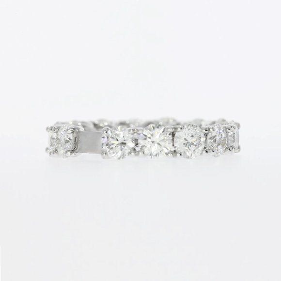 Diamond Eternity Ring Round 14K White Gold 3.90 TCW D/VS2 - Picture 7 of 7